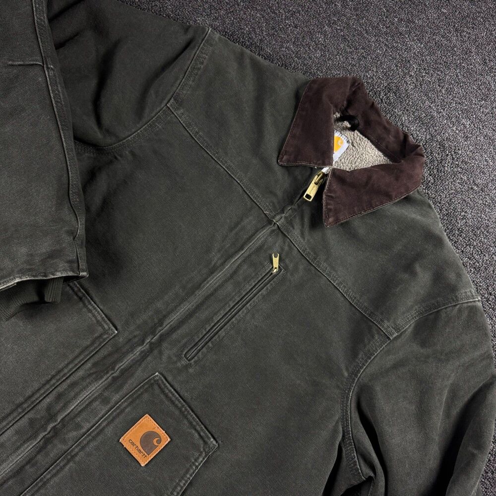 Carhartt Sandstone Ridge Coat Sherpa Lined Jacket Moss Green C61 MOS Mens Medium